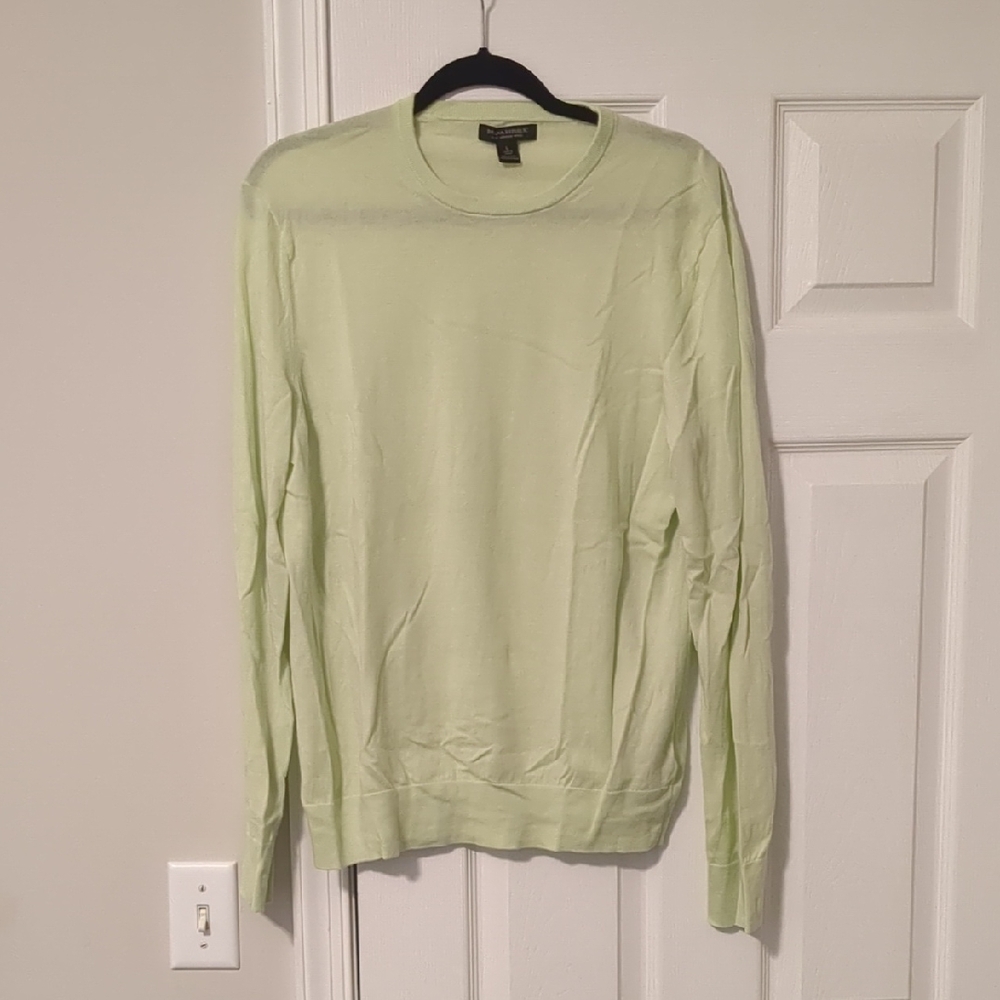 Banana Republic Men's Lime Green Pastel Merino Sweater - Large